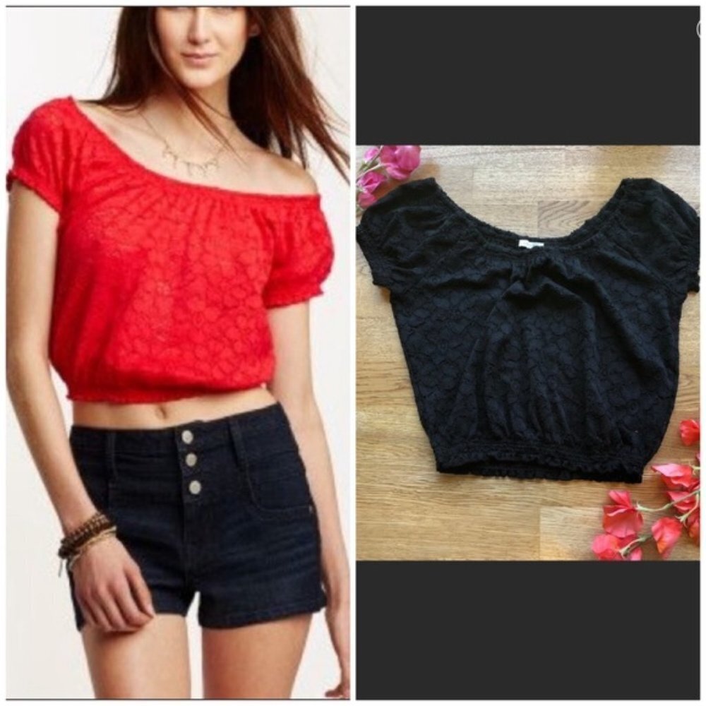 Aeropostale Black Lace Crop Top Small